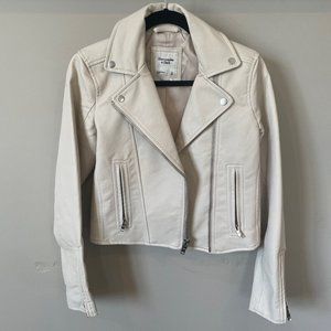 Vegan Leather ABERCROMBIE Cream Jacket - Size SMALL